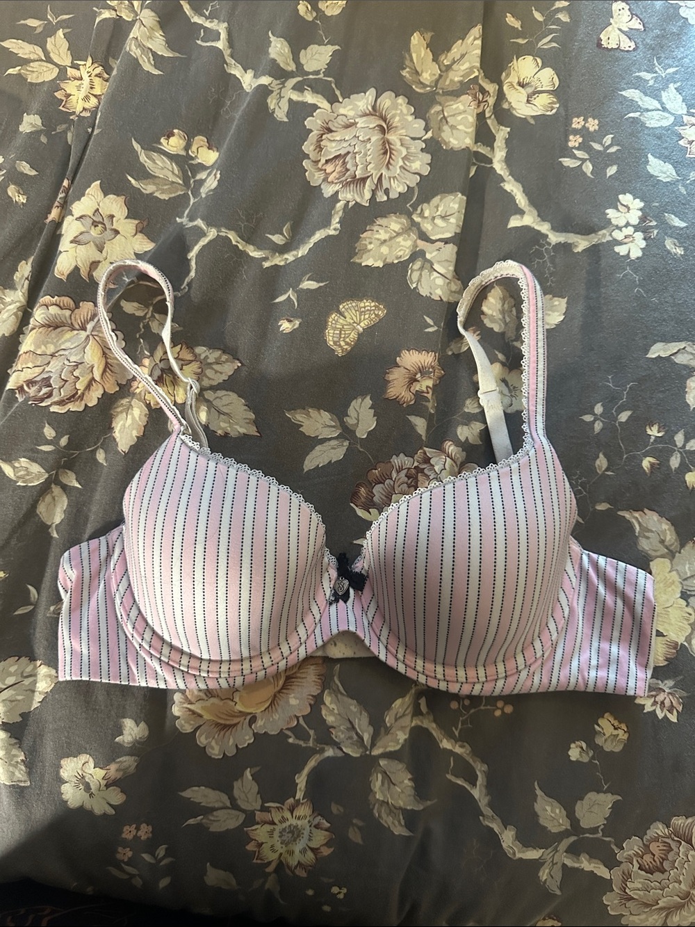 Victoria Secret Unlined Demi Bra 34B Candy Striped